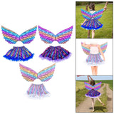 Maxbell Girls Butterfly Wing Costume Fancy Dress up Fairy Cosplay for Photo Props Blue