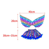 Maxbell Girls Butterfly Wing Costume Fancy Dress up Fairy Cosplay for Photo Props Blue