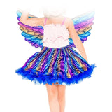 Maxbell Girls Butterfly Wing Costume Fancy Dress up Fairy Cosplay for Photo Props Blue
