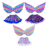 Maxbell Girls Butterfly Wing Costume Fancy Dress up Fairy Cosplay for Photo Props Blue
