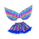 Maxbell Girls Butterfly Wing Costume Fancy Dress up Fairy Cosplay for Photo Props Blue