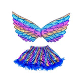 Maxbell Girls Butterfly Wing Costume Fancy Dress up Fairy Cosplay for Photo Props Blue