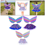 Maxbell Girls Butterfly Wing Costume Fancy Dress up Fairy Cosplay for Photo Props Blue