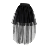 Maxbell Womens Tulle Skirt Layered MIDI Skirt Party Adult Stage Performance Wedding Black
