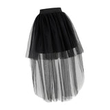 Maxbell Womens Tulle Skirt Layered MIDI Skirt Party Adult Stage Performance Wedding Black
