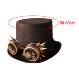 Maxbell Unisex Steampunk Top Hat with Glasses One Size Gothic for Cosplay Party Gear Glasses