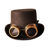 Maxbell Unisex Steampunk Top Hat with Glasses One Size Gothic for Cosplay Party Glasses