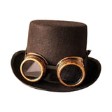 Maxbell Unisex Steampunk Top Hat with Glasses One Size Gothic for Cosplay Party Glasses