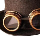 Maxbell Unisex Steampunk Top Hat with Glasses One Size Gothic for Cosplay Party Glasses