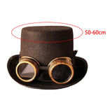 Maxbell Unisex Steampunk Top Hat with Glasses One Size Gothic for Cosplay Party Glasses