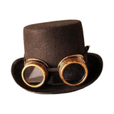 Maxbell Unisex Steampunk Top Hat with Glasses One Size Gothic for Cosplay Party Glasses