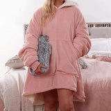 Maxbell Blanket Hoodie Sweatshirt Wearable Soft Oversized Sherpa for Adult red