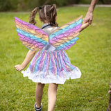 Maxbell Girls Butterfly Wing Costume Fancy Dress up Fairy Cosplay for Photo Props Pink