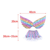 Maxbell Girls Butterfly Wing Costume Fancy Dress up Fairy Cosplay for Photo Props Pink