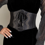 Maxbell Punk Womens Waist Belt Ladies Girls Underbust Wide Elastic Corset Belt