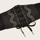 Maxbell Punk Womens Waist Belt Ladies Girls Underbust Wide Elastic Corset Belt