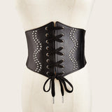 Maxbell Punk Womens Waist Belt Ladies Girls Underbust Wide Elastic Corset Belt