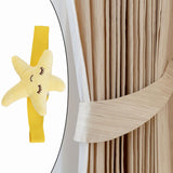 Maxbell Elastic Window Curtain Tiebacks Curtain Clip for Balcony Bedroom Decoration Yellow Star