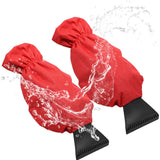 Maxbell Scratch Free Car Ice Scraper with Glove Extendable Wiper Deicer for SUV Red