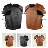 Maxbell PU Costume Cosplay Decors Men Women Gothic Steampunk Knight Body Armors Black