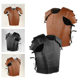 Maxbell PU Costume Cosplay Decors Men Women Gothic Steampunk Knight Body Armors Black
