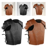 Maxbell PU Costume Cosplay Decors Men Women Gothic Steampunk Knight Body Armors Black