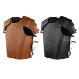 Maxbell PU Costume Cosplay Decors Men Women Gothic Steampunk Knight Body Armors Black