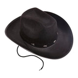 Maxbell Western Felt Cowboy Hat with Drawstring Rope Jazz Top Hat for Dress up Black