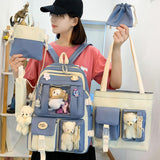 Maxbell 5x Women Backpack School Bag Travel Work Bag Gift Student Rucksack Casual Blue