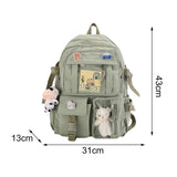 Maxbell Women Backpack School Bag Laptop Side Pockets Girls Teenager Gift green
