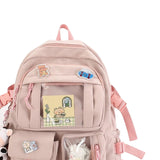 Maxbell Women Backpack School Bag Laptop Side Pockets Girls Teenager Gift pink