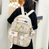 Maxbell Women Backpack School Bag Laptop Side Pockets Girls Teenager Gift white