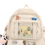 Maxbell Women Backpack School Bag Laptop Side Pockets Girls Teenager Gift white