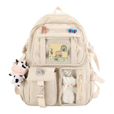 Maxbell Women Backpack School Bag Laptop Side Pockets Girls Teenager Gift white