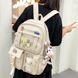 Maxbell Women Backpack School Bag Laptop Side Pockets Girls Teenager Gift white