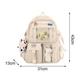 Maxbell Women Backpack School Bag Laptop Side Pockets Girls Teenager Gift white