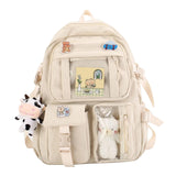 Maxbell Women Backpack School Bag Laptop Side Pockets Girls Teenager Gift white