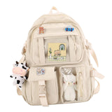 Maxbell Women Backpack School Bag Laptop Side Pockets Girls Teenager Gift white