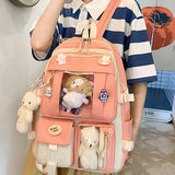 Maxbell 5x Women Backpack School Bag Travel Work Bag Gift Student Rucksack Casual Pink