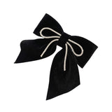 Maxbell Velvet Hair Bows Hair Clips French Hair Barrettes Headwear Girls Toddlers Black