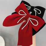 Maxbell Velvet Hair Bows Hair Clips French Hair Barrettes Headwear Girls Toddlers Black