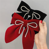 Maxbell Velvet Hair Bows Hair Clips French Hair Barrettes Headwear Girls Toddlers Black