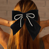 Maxbell Velvet Hair Bows Hair Clips French Hair Barrettes Headwear Girls Toddlers Black