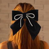 Maxbell Velvet Hair Bows Hair Clips French Hair Barrettes Headwear Girls Toddlers Black
