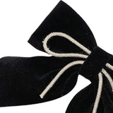 Maxbell Velvet Hair Bows Hair Clips French Hair Barrettes Headwear Girls Toddlers Black