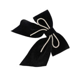 Maxbell Velvet Hair Bows Hair Clips French Hair Barrettes Headwear Girls Toddlers Black