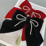 Maxbell Velvet Hair Bows Hair Clips French Hair Barrettes Headwear Girls Toddlers Black