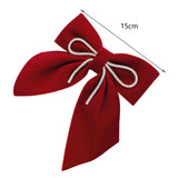 Maxbell Velvet Hair Bows Hair Clips French Hair Barrettes Headwear Girls Toddlers Dark Red