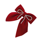 Maxbell Velvet Hair Bows Hair Clips French Hair Barrettes Headwear Girls Toddlers Dark Red