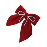 Maxbell Velvet Hair Bows Hair Clips French Hair Barrettes Headwear Girls Toddlers Dark Red